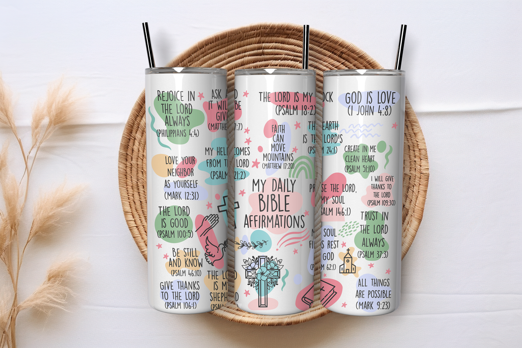 Bible affirmations Stainless Steel Tumbler.