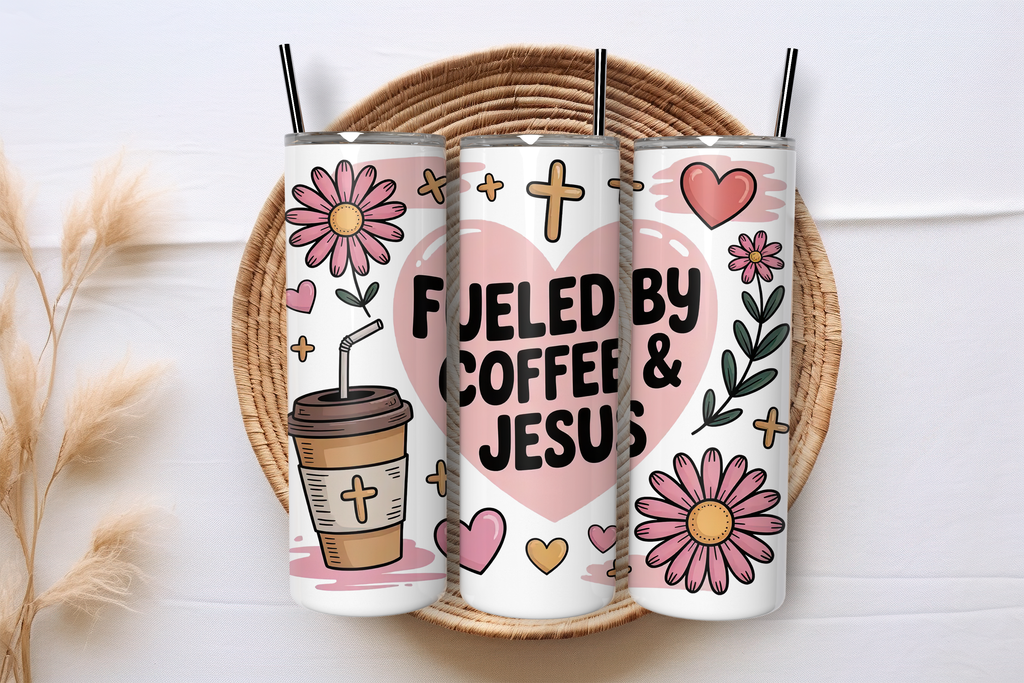 Fueled By Jesus and Coffee Stainless Steel Tumbler.