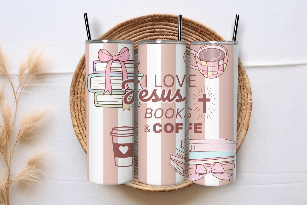 Jesus, Books, and Coffee Stainless Steel Tumbler
