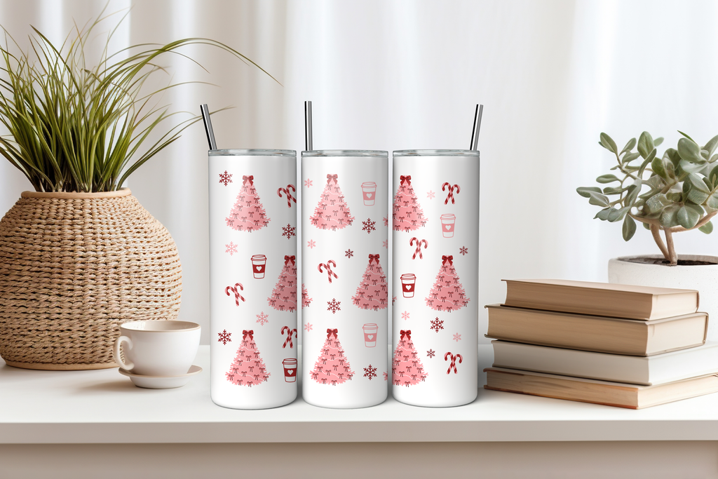 Pink Christmas Stainless Steel Tumbler