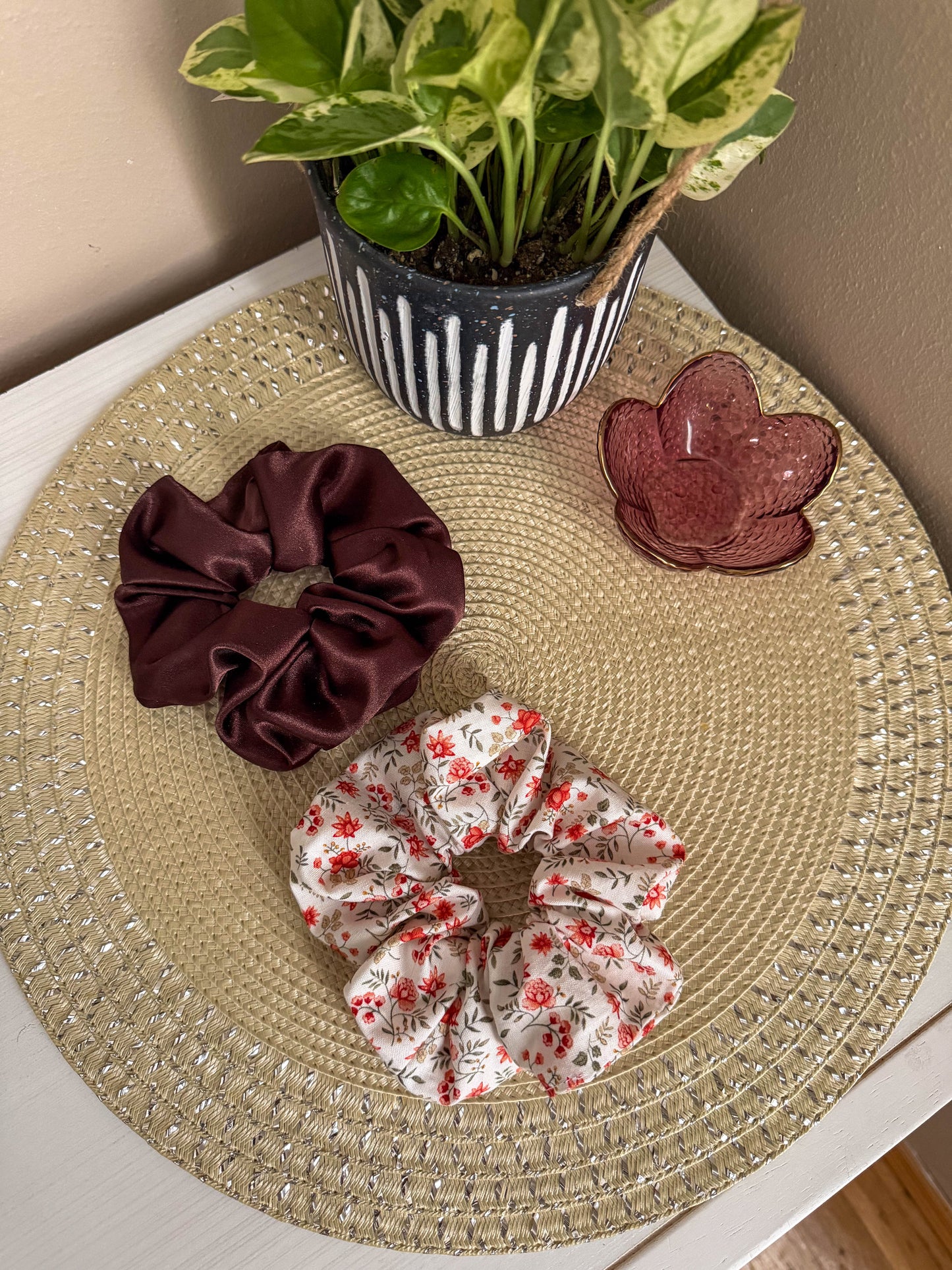 Earthy Rose Scrunchie Set