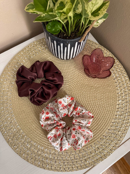 Earthy Rose Scrunchie Set