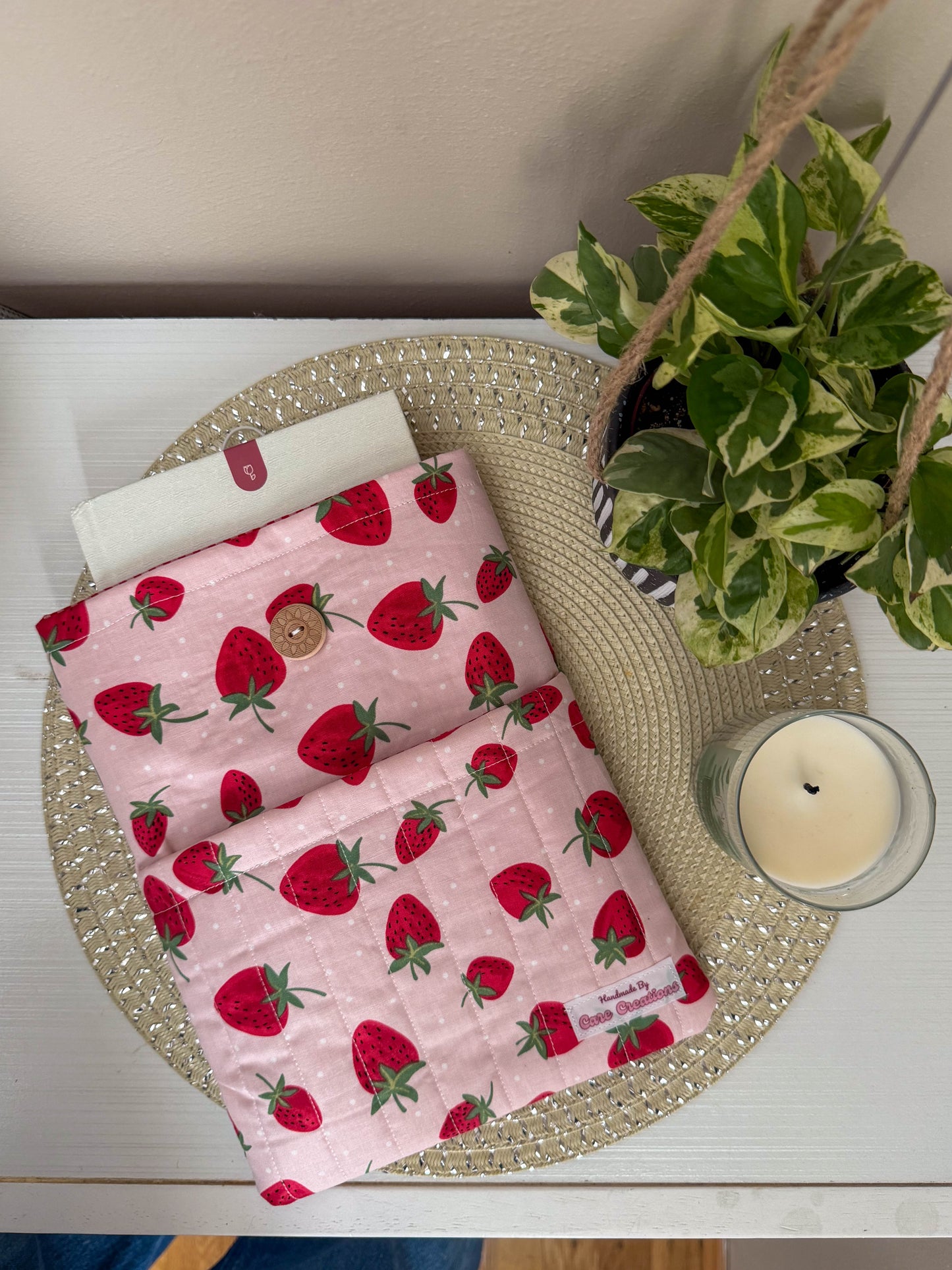 Cute Strawberry-Themed Book & iPad Sleeve