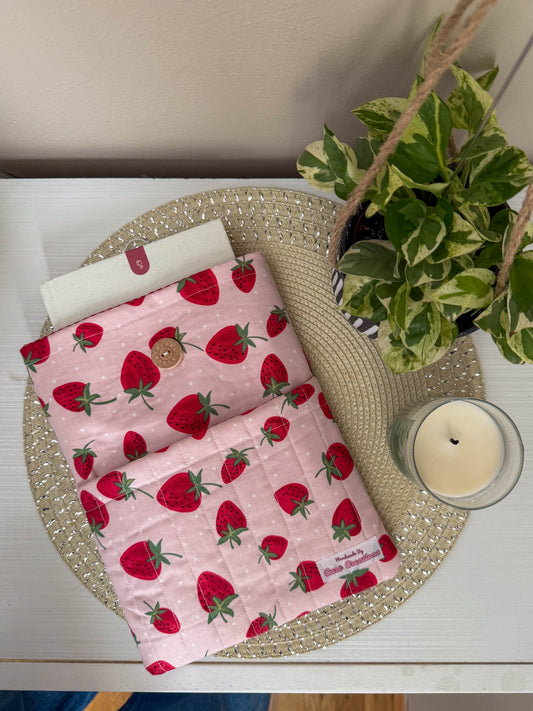 Cute Strawberry-Themed Book & iPad Sleeve